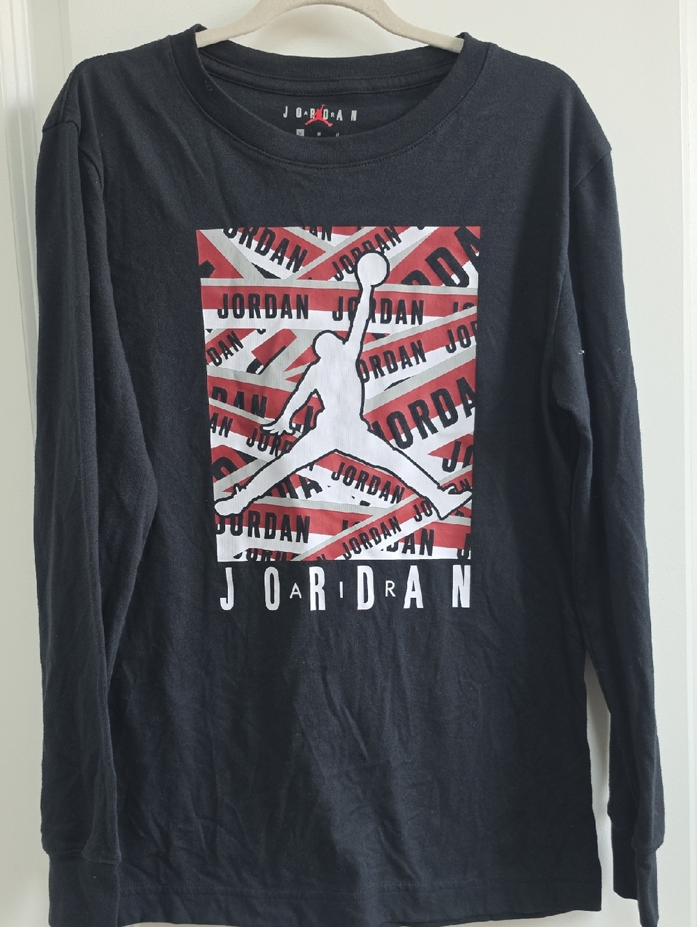 Jordan Kids Long Sleeve Tee - Black, White, Red